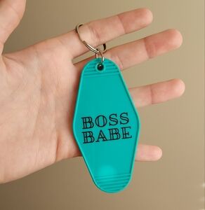 Blue boss babe keychain